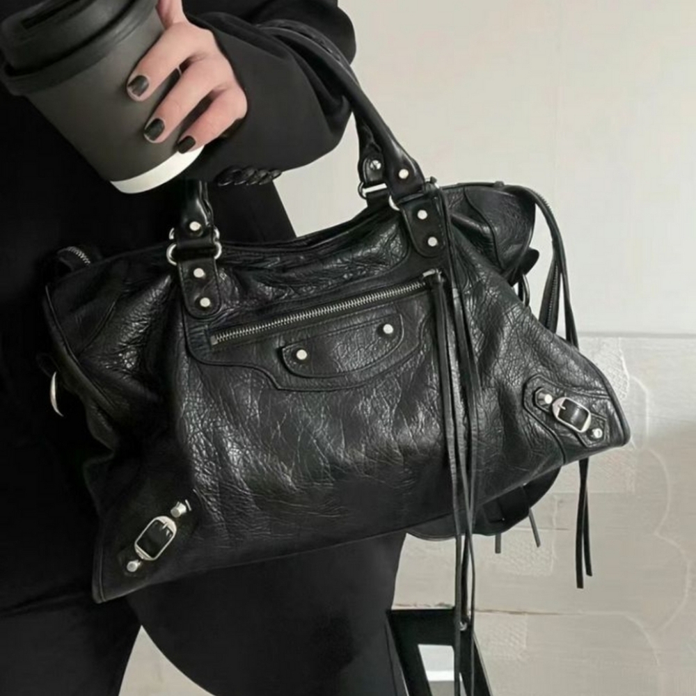 Black Leather Women's Handbag